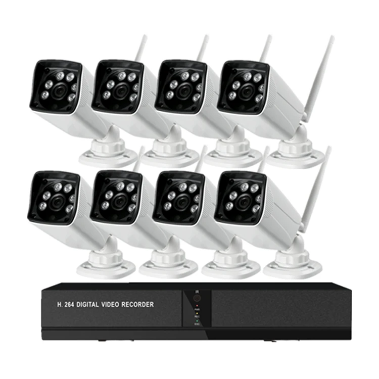 

CWH 8CH 720P WiFi Camera System 1MP Bullet Wi-Fi IP Camera IR-CUT CCTV Camera Home Security System Surveillance Kits HDD Option