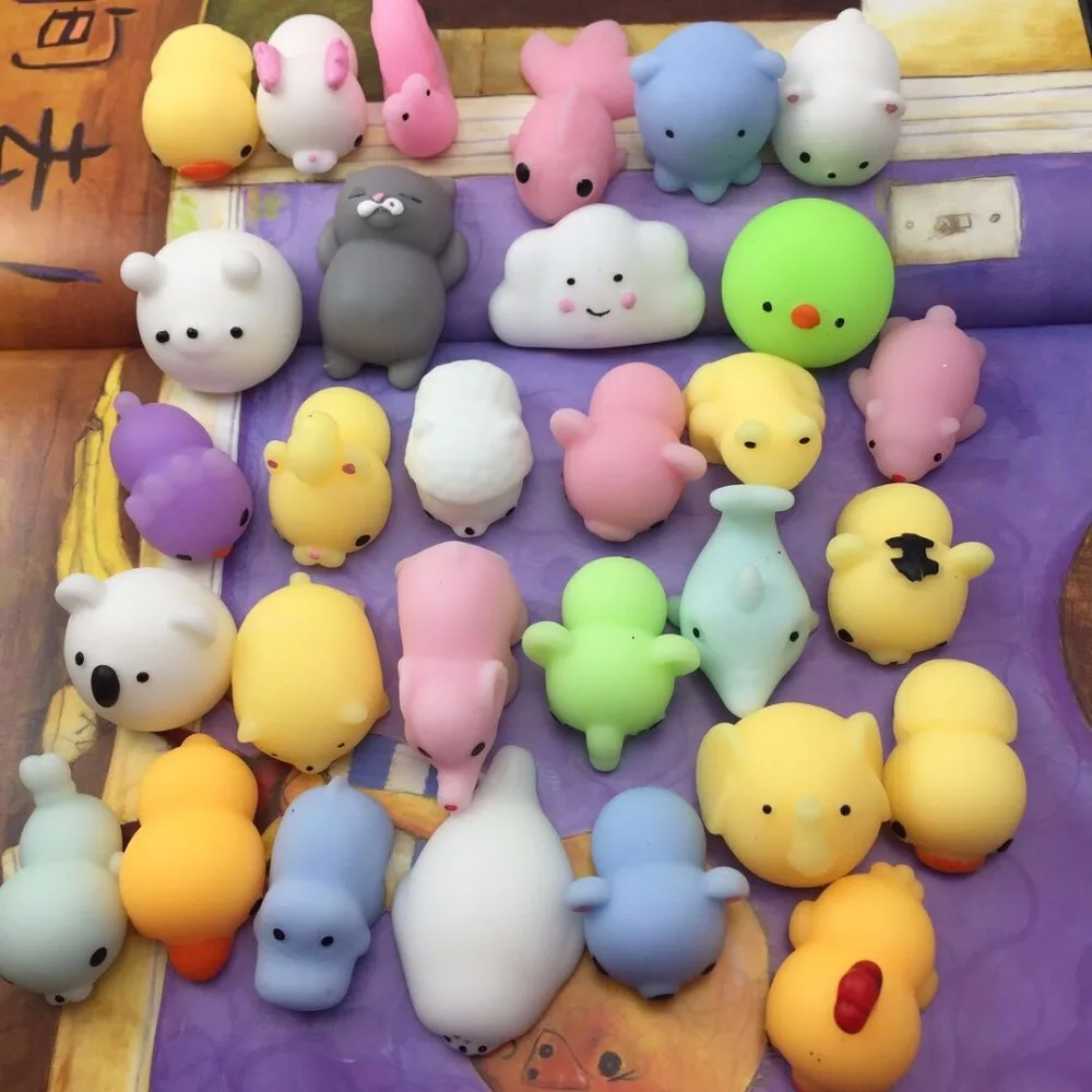 

Squishy 10-100pcs mix styles Kawaii Animal Panda/tiger/pig/sheep/duck/rabbit/chick Cute Phone Straps Kids Toy