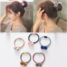 Cute Little Girls Pompom Hair Ties Double Pom Pom Elastic Hair Band Hair Ropes Meatballs Headband Commonly Tool Hair Accessories Cute Little Girls Pompom Hair Ties Double Pom Pom Elastic Hair Band Hair Ropes Meatballs Headband Commonly Tool Hair Accessories
