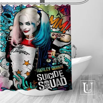 

Custom Suicide Squad Curtain Fabric Modern Shower Curtain bathroom beautiful Curtains Bath decor Polyester Cloth Waterproof