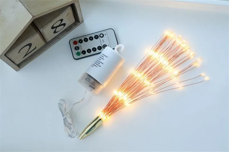 Leedome фейерверк светодиодный Сказочный струнный свет AA на батарейках пульт дистанционного управления гирлянда с лампочками наружное