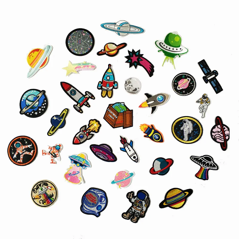 

1pcs Space Universe Patch for Clothing Iron on Embroidered Sew Applique Cute Patch Fabric Badge Garment DIY Apparel Accessories