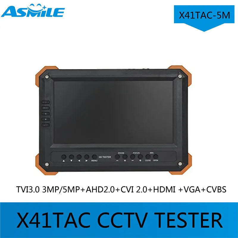 2017 7 дюймов X41TAC-5 м CCTV тестер TVI3.0 3MP/5MP + AHD2.0 + CVI 2.0 + HDMI + VGA + CVBS от asmile