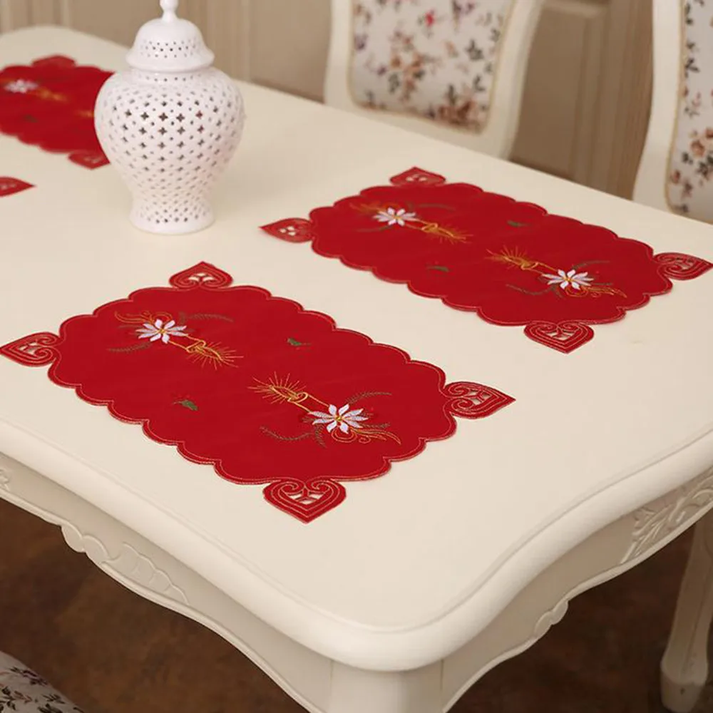 Рождество tablemats Санта Клаус романтический рождественский стол коврики вечерние Декоративный Рождественский орнамент 2O81030