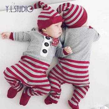 

Baby Winter Overalls Boys Christmas Clothes Suit New Year's Costume Kids Foot Romper 2 Piece Suit Creepers for Newborns Clothes