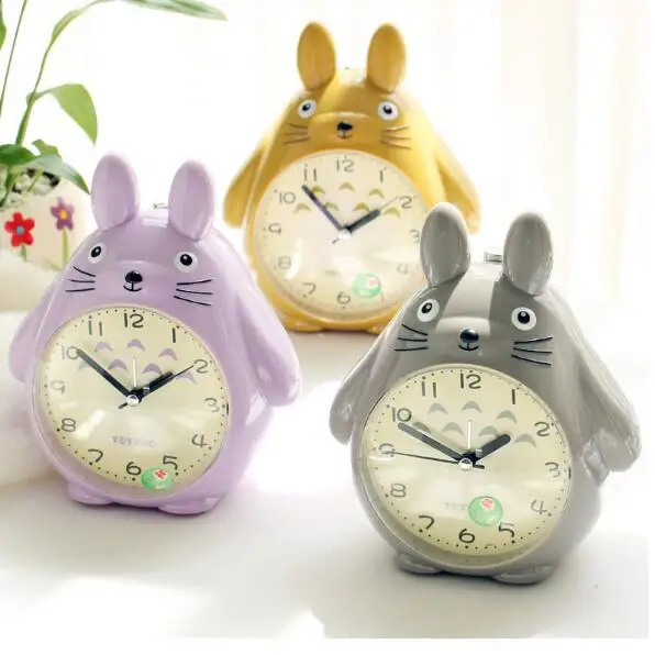  3 years warranty Cartoon Totoro alarm Clock Lovely Children Desk Clock Christmas Gift Student New Y