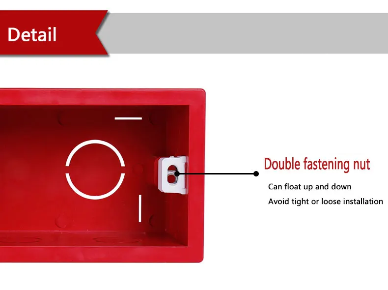 Ультра высокое качество 118 серия Красная большая кассета Встроенная коробка задняя коробка для 197 мм* 72 мм Стандартный Настенный Выключатель и розетка