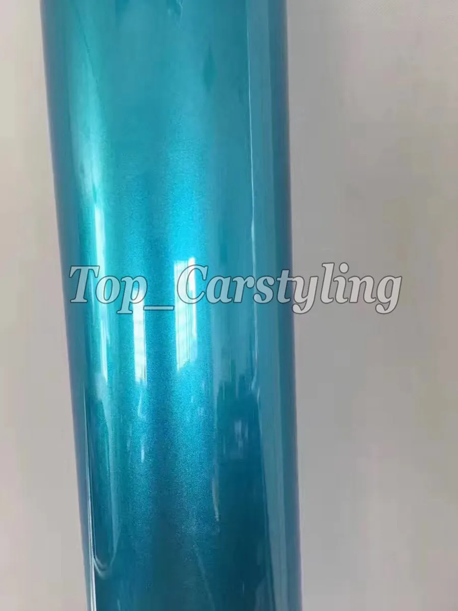 gloss metallic sky blue car wrapping film with air bubble free 3M APA (1)