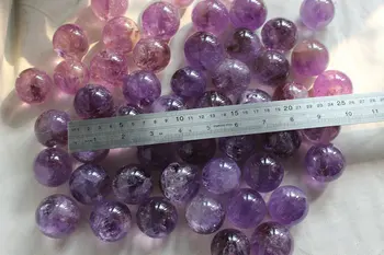 

50 Nice NATURAL PURPLE AMETHYST QUARTZ CRYSTAL SPHERE BALL POLISHED HEALING Wholesale Free Shipping,35-40mm