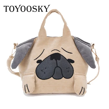 

TOYOOSKY 3D Cartoon Dog Printed Women Messenger Bags Bolsa Feminina Canvas Tote Shopping Handbags sac a main femme de marque