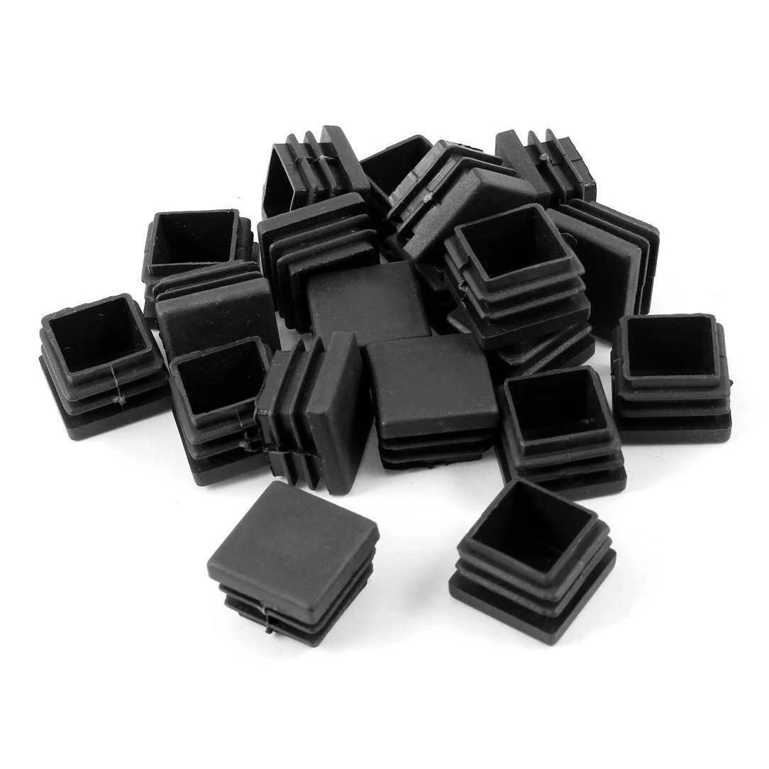 

20 Pcs Plastic Square Blanking End Caps Tube Inserts 25mm x 25mm