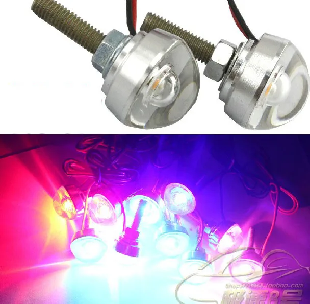 

pair Mini Led Motorcycle license driving daylight 12v Motorbike Stop brake warning flash taillight strobe flasher rear fog lamp