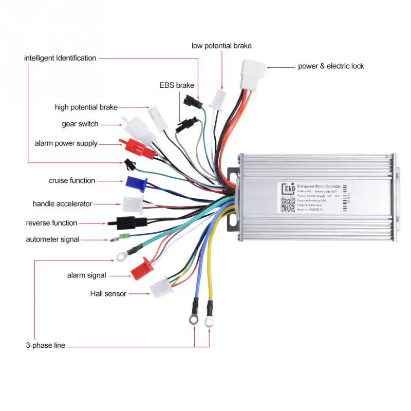 48 V 500 W 12 Бесщеточный контроллер для электрического велосипеда из алюминиевого сплава аксессуары для электровелосипедов