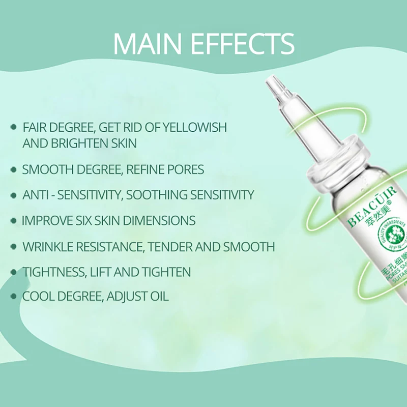 BEACUIR Shrink Pores Face Serum Hyaluronic Acid Essence Lifting Firming Whitening Anti Aging Anti Wrinkle Moisturizing Skin Care