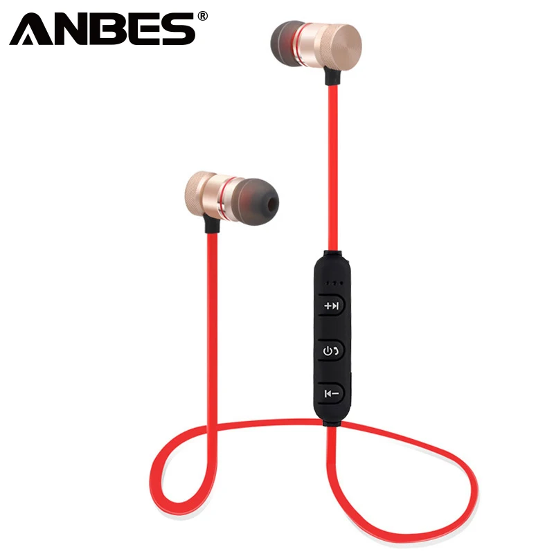ANBES Металлические Магнитные Спортивные наушники Bluetooth впитывает пот и
