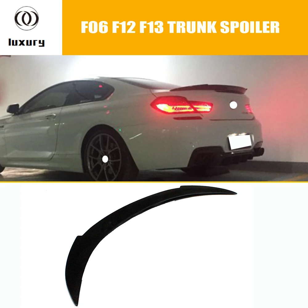 F06 V стиль углеродное волокно задний спойлер багажника для BMW F12 F13 640i 650i 640d 2012 2013 2014