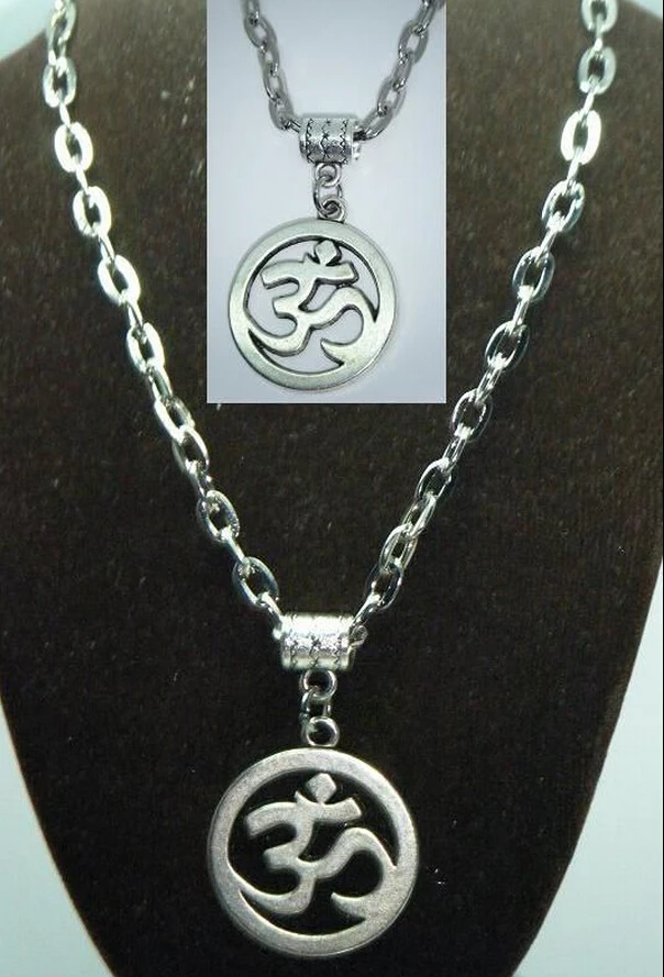 

10Pcs/Lot Ancient Silver Round Yoga Symbols Charm Pendant Metal Chain Necklace Jewelry Findings Summer Style Holiday Gift C808