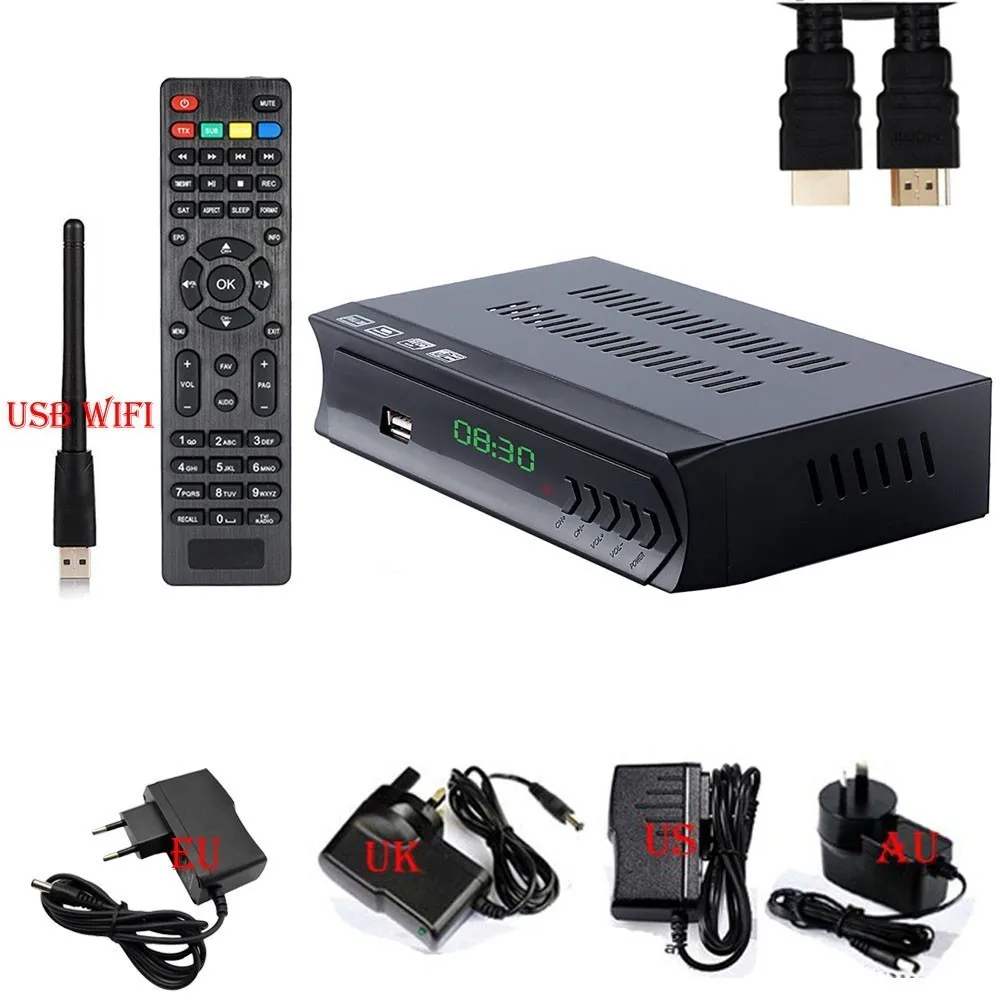 With USB Wifi Цифровой ТВ коробка DVB-S2 HD приемное устройство спутниковый приемник IP ТВ m3u Media Player Youtube USB Регистраторы WI-FI RJ45 Ethernet BissVu Koqit - Цвет: With USB Wifi