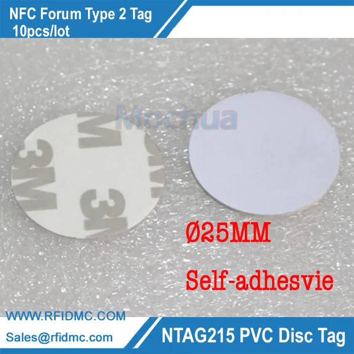 NFC тег NTAG215 диск тег ПВХ с самоклеящейся для Tagmo