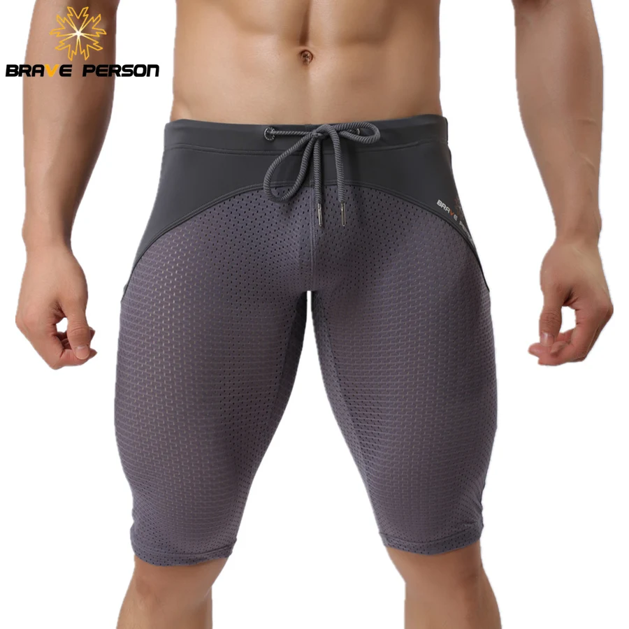 BRAVE PERSON Summer Style Shorts Breathable Mesh Men Tight Beach Shorts