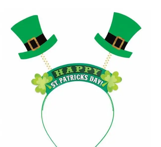 Irish St Patricks Day Headband Green Leprechaun hairband Shamrock Buckle Fancy Dress Carnival Christmas accessories party favor