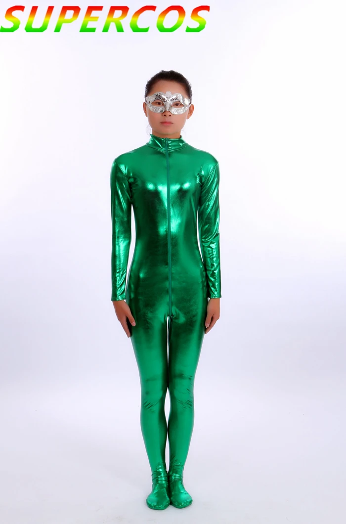 High Quality Halloween Carnival Party Green Gelatinized Zentai Tights Suit Halloween Cosplay 