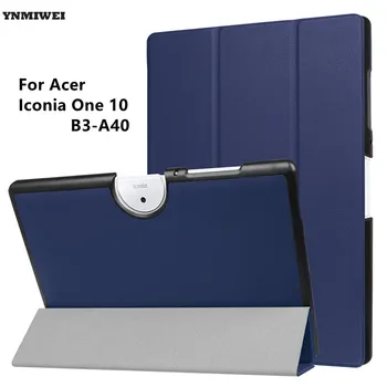 

Tablet Case For Acer Iconia One 10 B3-A40 Tri-Fold Slim Stand Case Cover For 10.1 inch Acer Iconia One 10 B3 A40+Protector