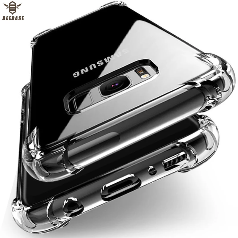 

BEEBASE Transparent Phone Case For Samsung note 8 s8 s8 Plus coque Full Shockproof Silicon Phone cover For Galaxy s7 s7 Edge