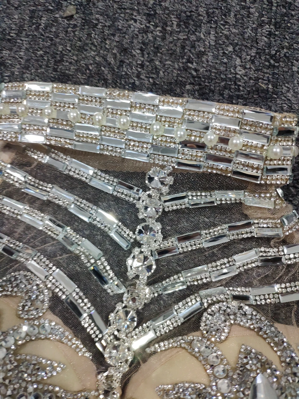 Блестящие Серебряные Кристаллы сетки боди женщин перо Костюм Леотард женский бар танец сцена вечерние танцевальный костюм для праздника платье