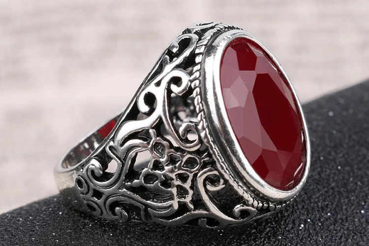 Лучшая цена новые модные кольца для мужчин с камнем античное серебряное покрытие кольцо для вечерние винтажные кольца, бижутерия 31057