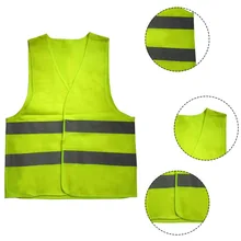 Высокая видимость жилетка желтая рабочая одежда со светоотражателями для ночной бег велопрогулки Предупреждение рабочая одежда флуоресцентная
