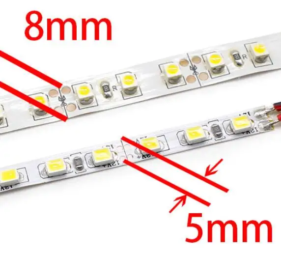 Светодиодный светильник 5 мм 8 ширина м 2835 600 SMD 12 В гибкий 120 светодиодный/м
