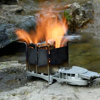 

BRS 6000W Outdoor Wood Burning Stove Portable Palm Sized Camping Charcoal Burner BBQ Furnace Electronic Blower Stove BRS-116