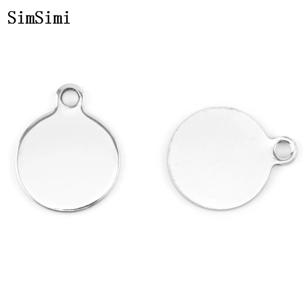 

Small Round Tag Pendant 16mm 0.63" Outer Bore Hole Circle Punched Charm Stainless Steel DIY Jewelry Making Wholesale 200pcs