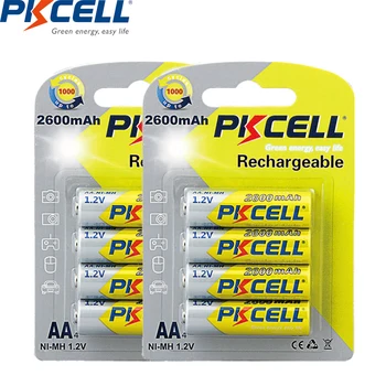 8Pcs/2Pack PKCELL 1.2v AA 2300mAh-2600mAh Ni-MH aa 2A Rechargeable Battery Batteries For Flashlight toys remote control new arrival 4pcs pkcell 1 2v aa ni mh 2600mah lsd rechargeable batteries bateria pre charged batteries set with 1200 cycle