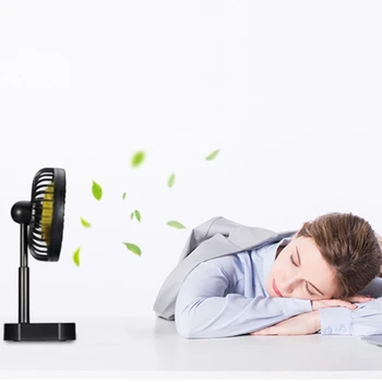 

Home Office Desktop Fan Adjustable Height Small Fan Portable With USB Charging Cable Fan