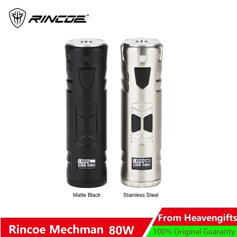 

Heavengifts Rincoe Mechman 80W TC Box MOD power by 18650 battery various protections Vape Vaporizer vs Punk 86W/ Cold Steel 100