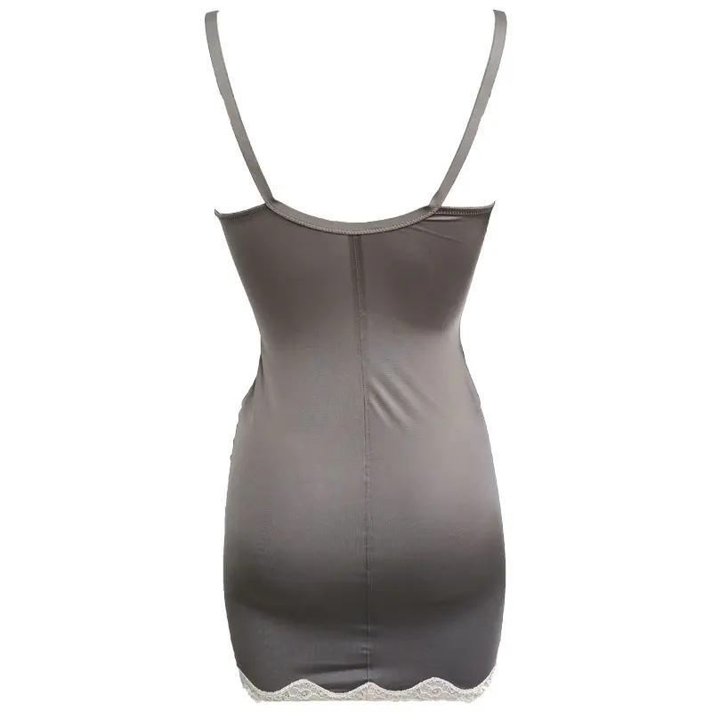 Spaghetti Strap Lace edge Cupless Sexy Women Tummy Control Slip Female Body Shaper Slimming Waist Trainer Full Slips SLA028