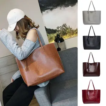 

Women Tassel Handbag Shoulder Bags Tote Purse Fashion Leather Large Capacity Top Handle Bag Fashion Bags for Women