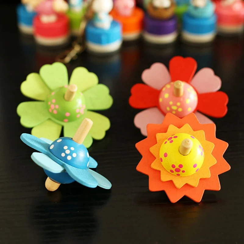 Детские деревянные игрушки цветок вращается вертушка деревянные классические игрушки для детей для развития интеллекта развивающие