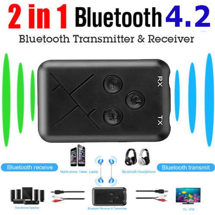 50 компл. Универсальный 2 в 1 беспроводной Bluetooth 4,2 приемник передатчик A2DP аудио мм 3,5 мм AUX Стерео адаптер для ТВ PC Динамик