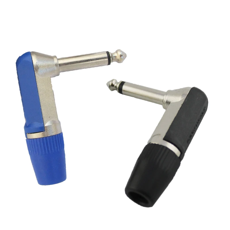 1PCS 6.3mm Mono Audio Male Plug 6.35 Right Angle Amplifier Microphone