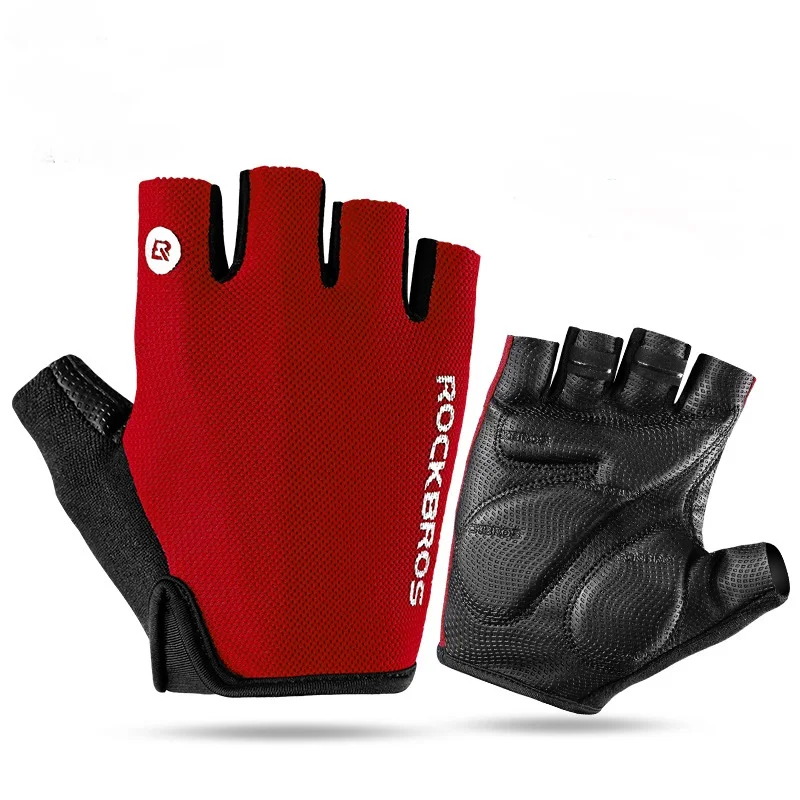 

ROCKBROS Half Finger Cycling Gloves Bike Shockproof Gloves Breathable MTB Mountain Bicycle Gloves Men Sports Cycling Clothings