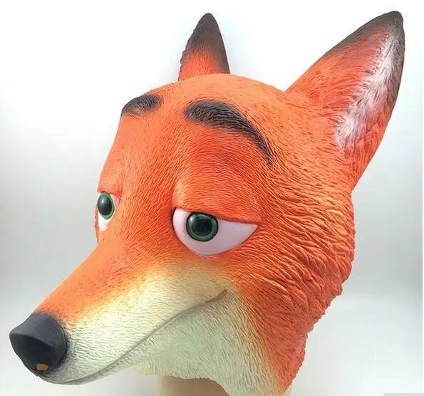 

New Arrival Movie Zootopia Cartoon Crazy Animal Guise Scary Mask Judy Funny Nick Fox Latex Headgear Mask