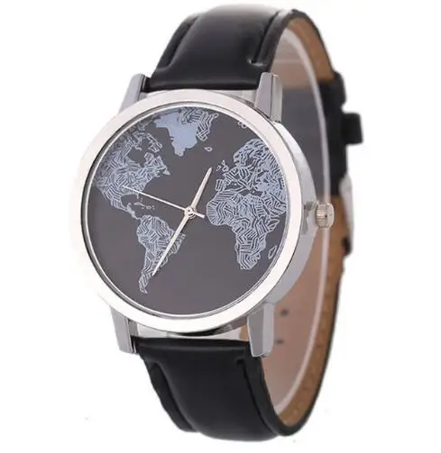 

Newly Design World Map Watch Men Women Gift Watches Unique Designer Fashion time Quartz Men clock dress watches zegarek damski