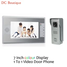 (1 set) Home use 1 to 1 Video door phone smart home system Video intercom waterproof camera 7 inch color monitor free shipping