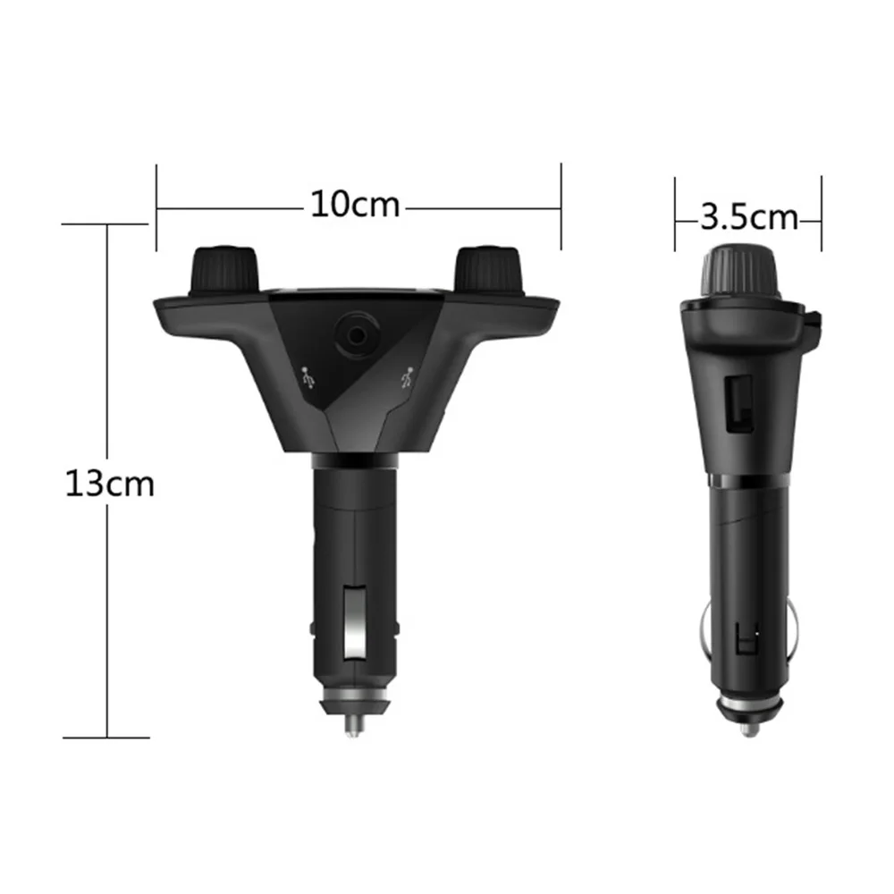 Автомобильный fm-передатчик, беспроводной Bluetooth, громкая связь, автомобильный комплект, Aux модулятор, прикуриватель, светодиодный MP3 плеер, TF, двойное USB зарядное устройство, 2.1A