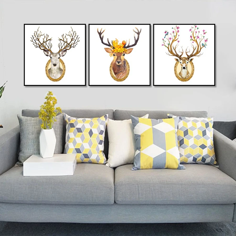 

Nordic Poster Canvas Painting Elk Abstract Art A4 Poster Wall Art Canvas Wall Picture For Home Decor Wall Art 3 Types