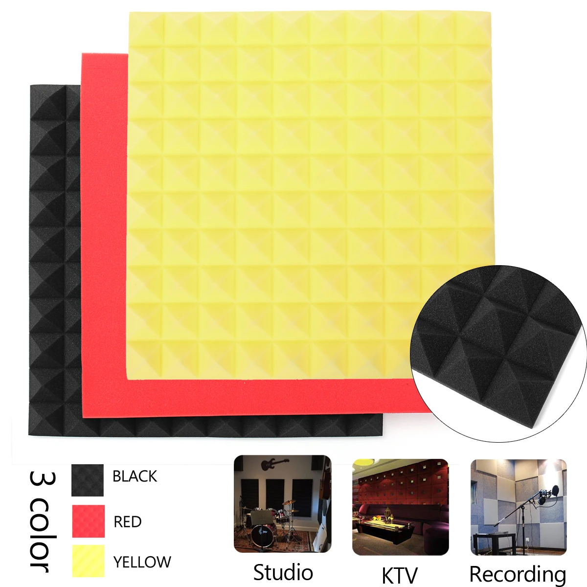 50x50x4cm Soundproofing Acoustic Foam Sound Treatment Polyurethane Foam