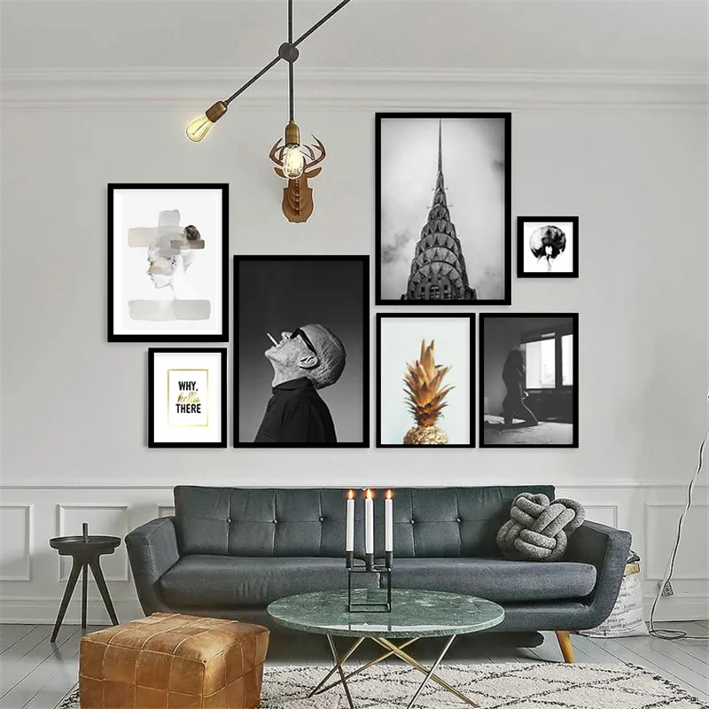 Nordic-Poster-Wall-Art-Canvas-Abstract-Posters-And-Prints-Gouden-Ananas-Canvas-Painting-Pictures-Cuadros-Decoracion (1)